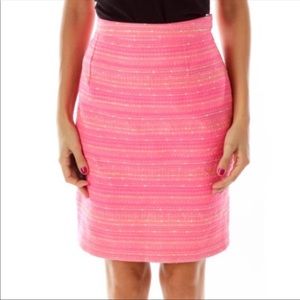Lilly Pulitzer Gerbera pink tweed pencil skirt 4
